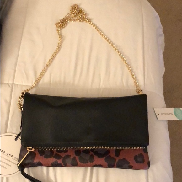 Under One Sky Handbags - Reversible black/cheetah satchel from stitch fix.